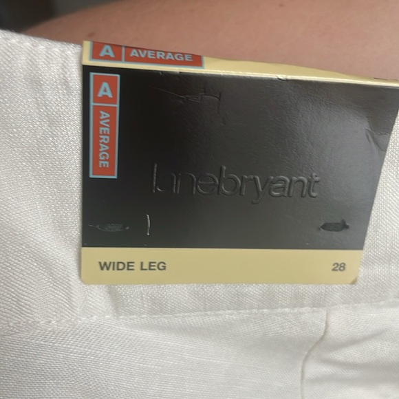 Lane Bryant White 55% Linen 45% Rayon Size 28 Wide Leg Pants 28 Plus Size - Picture 7 of 7